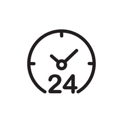 24 hours icon vector time,  clock,  watch for app web logo banner - SVG File