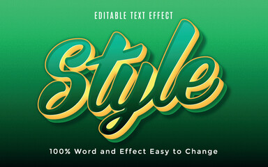 Style editable modern text effect