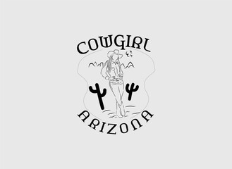 cowgirl arizona image line art background, t-shirt screen printing cowgirl arizona