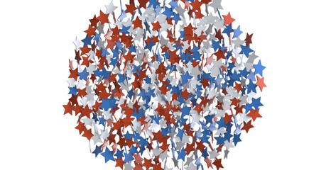 stars confetti on american independence day party