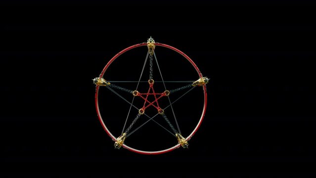 Baphomet Pentagram Symbol Loop 3D Animation With Alpha Video