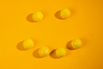Pineapple Tart isolated on yellow background. Popular food during eid celebration. Flat lay