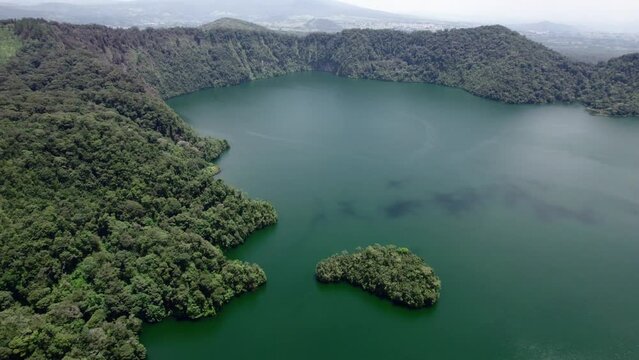 Aerial view to Lake Ngozi (Ngosi), Tanzania. Large crater in Africa.