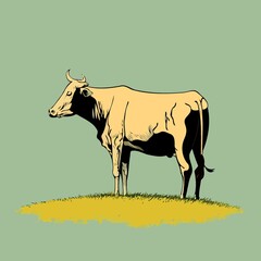Obraz na płótnie Canvas Farm animal an adult big cow created with Generative AI technology