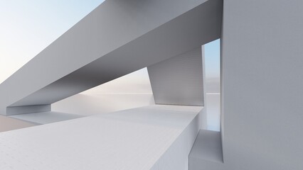 Obraz premium 3d rendering architecture background building geometric shape