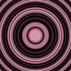 Pink, black and brown concentric circles, vibrant colors. Simple abstract background