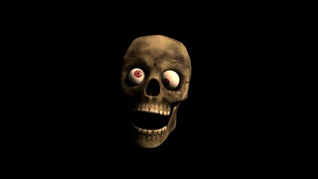 Funny Skull Laugh Loop 3D Animation With Alpha Video