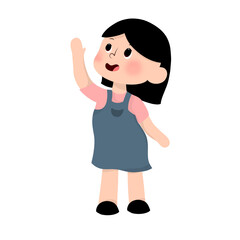 little girl with thumb up