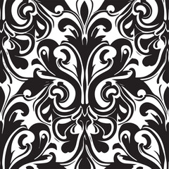 Elegant revival of baroque and renaissance styles in this decorative pattern features intricate scrolling, ornate floral elements, and delicate leaf motifs woven together to create a luxurious