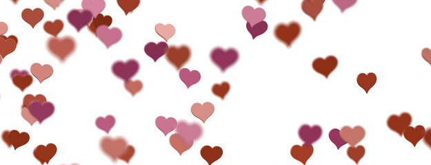 Falling love heart confetti 3d illustration