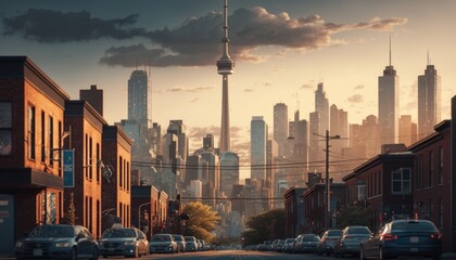 Illustration of Toronto abstract generated by ai