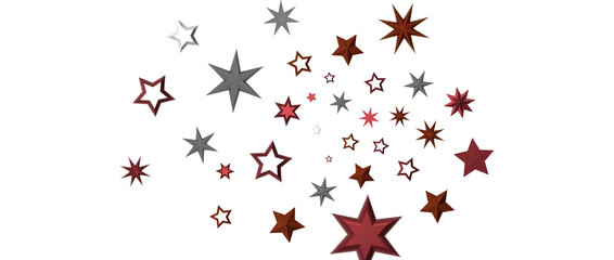 golden stars - in red