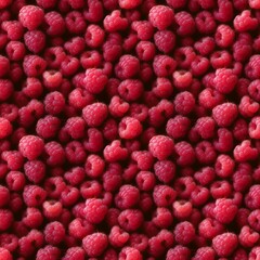 Seamless texture of raspberries, to create an endless background for your design. Generated AI.