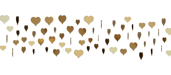 Falling red and pink hearts isolated on transparent background. Valentine’s day design. 3D rendering