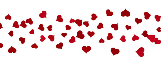 realistic isolated heart confetti on the transparent background for decoration and covering. Concept of Happy Valentine's Day,