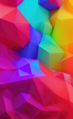 Abstract colorful triangular background. Generative ai art.