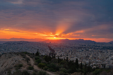sunset view of the Athens.