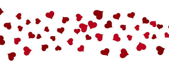 realistic isolated heart confetti on the transparent background for decoration and covering.