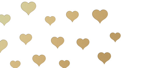 realistic isolated heart confetti on the transparent background for decoration and covering. Concept of Happy Valentine's Day, wedding and anniversary