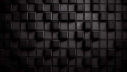 Dark squares random pattern looks like 3D, generative ai