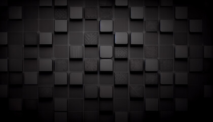 Dark squares random pattern looks like 3D, generative ai