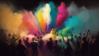 Obraz na płótnie Canvas Holi Festival: A Colorful Celebration. Generative AI.