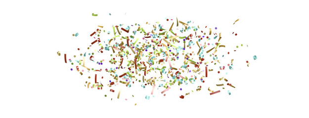 Confetti, paper triangle on the floor, fancy, colorful, celebration party