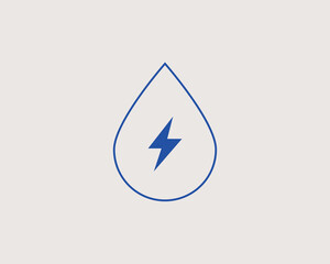 Concept of water energy in a flat style. Ecology thin line icon. Green Energy editable stroke icon.  Vector illustration