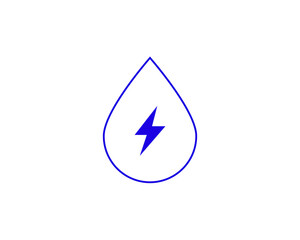 Isolated Concept of water energy in a flat style. Ecology thin line icon. Green Energy editable stroke icon.  Vector illustration