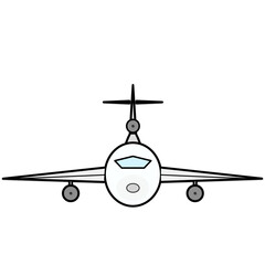 illustrazione di aeroplano jet trasporto passeggeri su sfondo trasparente