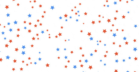  Red Blue White Stars Confetti Overlay