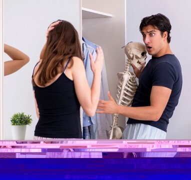Concept of Skeleton in the cupboard or closet