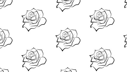Seamless pattern with roses. hand-drawn