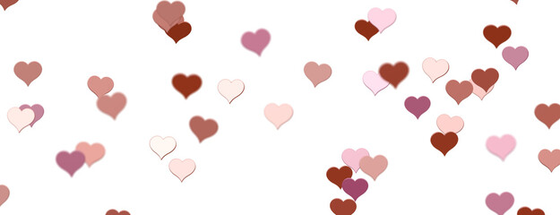  Falling love heart confetti 3d illustration