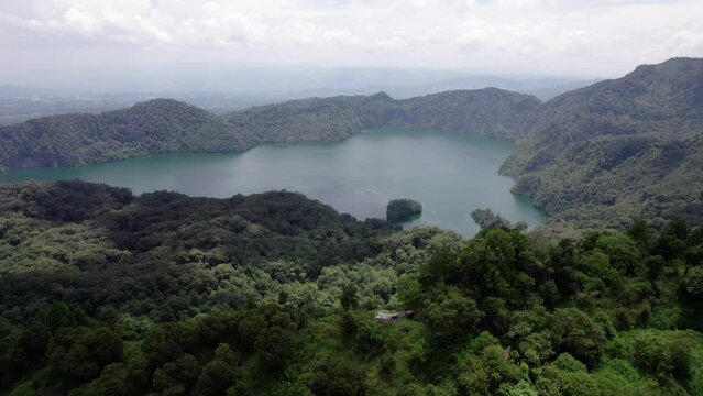 Aerial view to Lake Ngozi (Ngosi), Tanzania. Large crater in Africa.