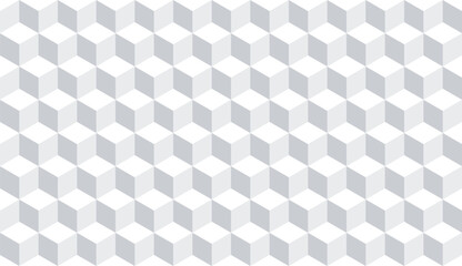 White seamless 3d cube geometric pattern, background. Vector EPS 10