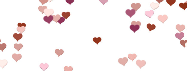  Falling love heart confetti 3d illustration