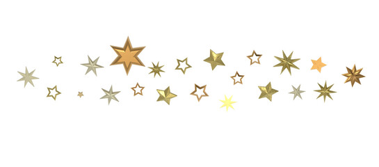 A gray whirlwind of golden snowflakes and stars. New