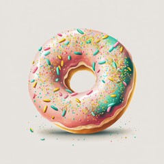 3d donut isolated Generative AI