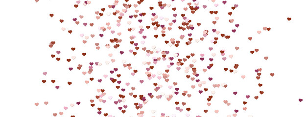 3D illustration of hearts falling