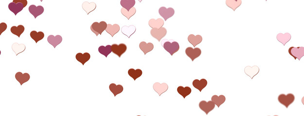  Falling love heart confetti 3d illustration