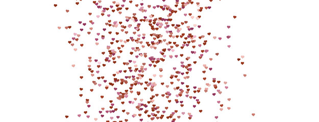 3D illustration of hearts falling