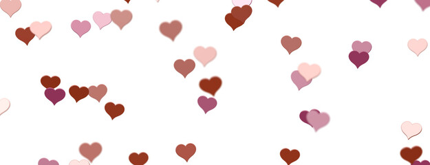  Falling love heart confetti 3d illustration