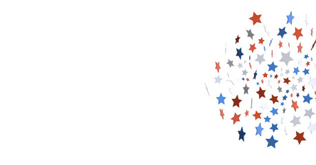  Red Blue White Stars Confetti Overlay
