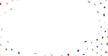 Stars - Festive background with confetti in the shape of stars in the color of the American flag.