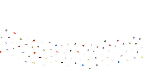 Stars - Festive background with confetti in the shape of stars in the color of the American flag.