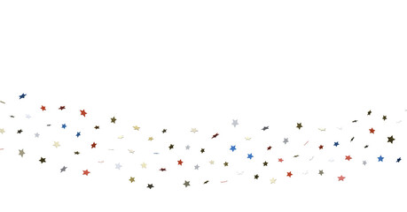 Stars - Festive background with confetti in the shape of stars in the color of the American flag.