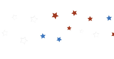 USA banner mockup with confetti stars in American national colors. USA Presidents Day, American Labor day, Memorial Day, US election concept.