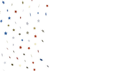 Stars - Festive background with confetti in the shape of stars in the color of the American flag. US independence day.