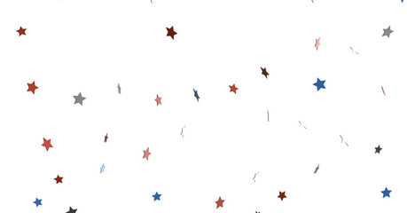 Stars - Festive background with confetti in the shape of stars in the color of the American flag. US independence day.